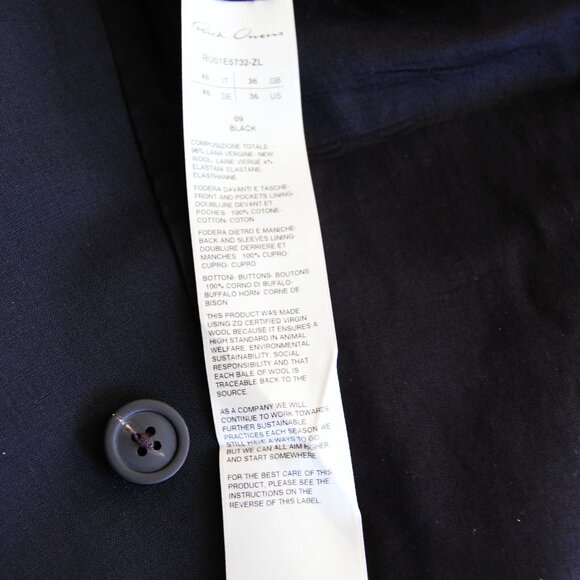 BNWT SS25 RICK OWENS "HOLLYWOOD" JMF JACKET BLAZER 46 - Picture 9 of 13